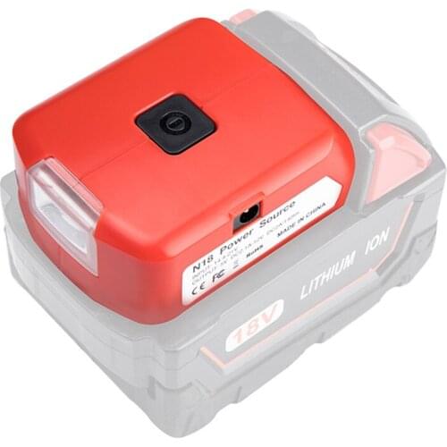High quality Adapter For Milwaukee 18V Li-ion Battery M18 LED Light Working Lamp USB and Type C Mobile Phone Charger DC 12V New