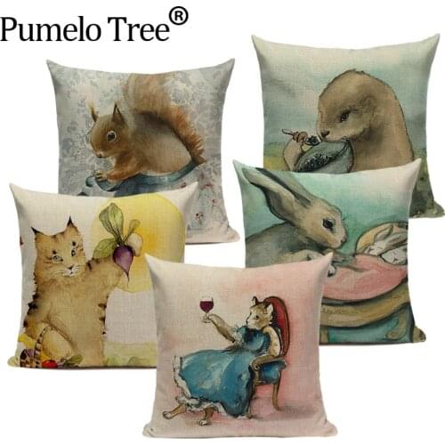 Decorative cushion covers animal home cushions 45Cmx45Cm Square printing Throw Pillows Car Home Decor Dropshipping pillow cover