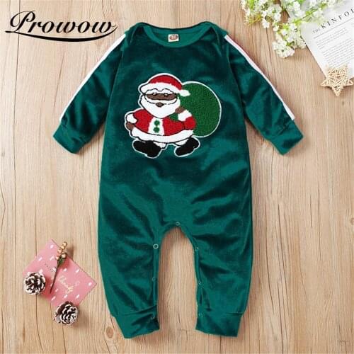 Prowow Santa Claus Baby Christmas Costume Winter Warm Baby Boy Overalls For Childrens Jumpsuit Party Kids Toddlers Boys Rompers