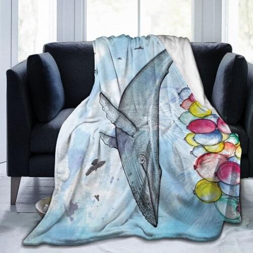 Whale flannel blanket 3D printed blanket childrens bed sheet baby sofa bedding and down quilt cover adult home textile