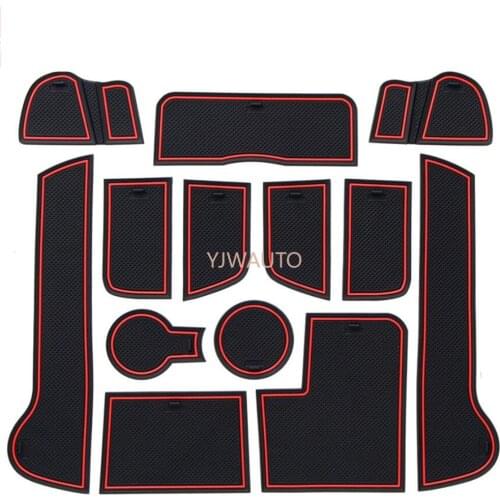 Door Slot Mat for Kia SPORTAGE 2011-2015 Gate Groove Cushion Car Door Rubber Cup Holder Mats Anti-slip Carpets Position