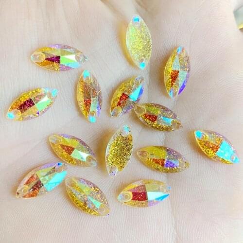 Hot Sale Top Quality 400pcs/bag 7*15mm Horse Eye Flatback Resin Rhinestone Jewelry Findings DIY Supplies -E012*5