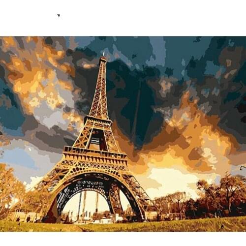 Dusk Tower Paintings By Numbers DIY Pictures Oil Coloring By Numbers Set Gift Drawing By Numbers Canvas Decor New Arrivals