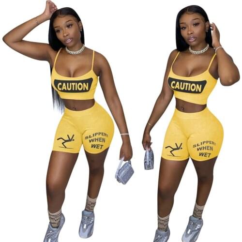 Echoine Active Wear Letter Print Womens Two Piece Set Tank Tops Shorts Suit Casual Tracksuit Fitness Outfit Sports Matching Set