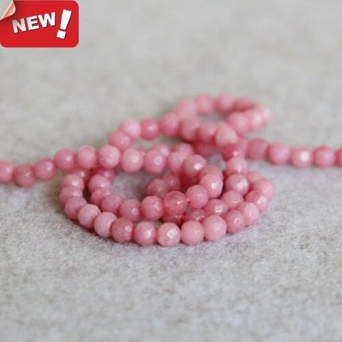 4mm Accessory Crafts Faceted Chalcedony Pink Beads Round Stones Loose DIY Beads 15inch Jewelry Making Wholesale Fitting Female