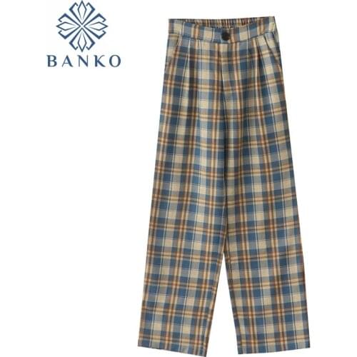 Mina Happiness Women's Plaid Trousers