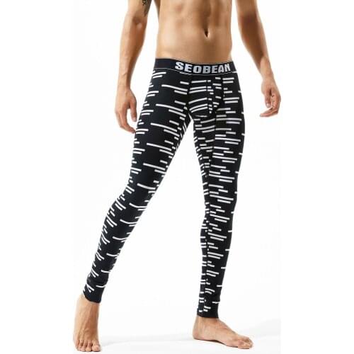 Mens Cotton Comfortable Long Johns Stretch Homem Pants Leggings Tights Autumn Winter Male Warm Thermal Underwear Bottom Trousers