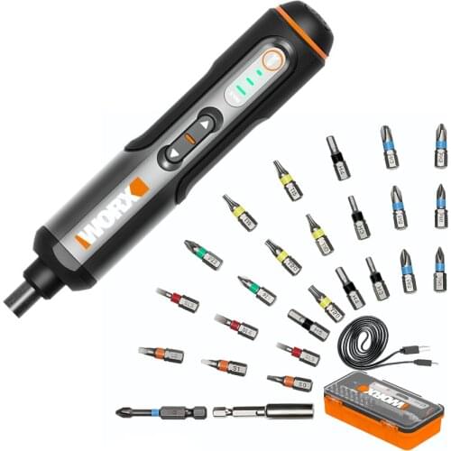 Mini Electrical Screwdriver Set ,Worx WX240 Smart Cordless Electric Screwdrivers USB Rechargeable Handle with 26 Bit Set Drill