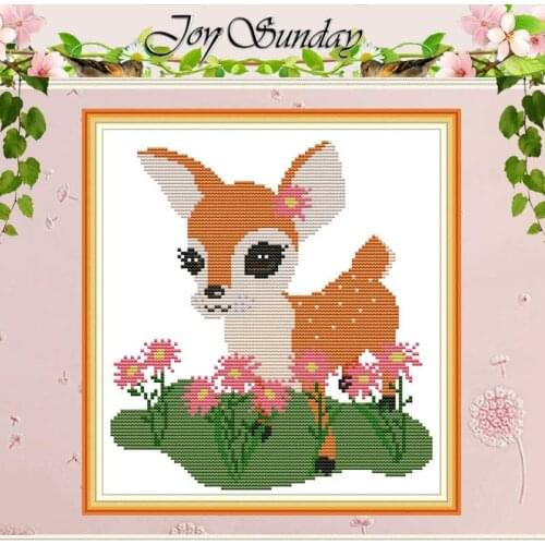 Lovely deer animals patterns counted 11CT 14CT Cross Stitch Sets DIY Chinese Cross-stitch Kits Embroidery Needlework Home Decor