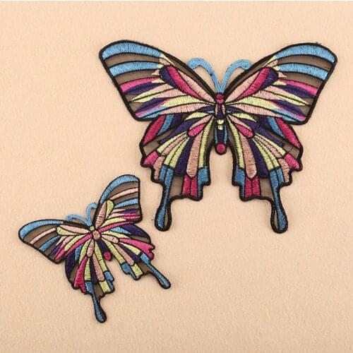 Butterfly Patch Iron on Patches for Clothing Heat Transfer Stripe Sew on Stickers on Clothes Embroidered Patches for Garment G