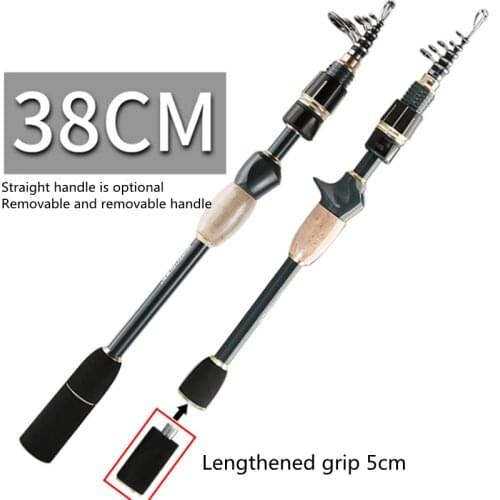 The new carbon fiber fishing rod 1.8m 2.1m vibrating out portable telescopic lure rod travel and play lightweight fishing gear