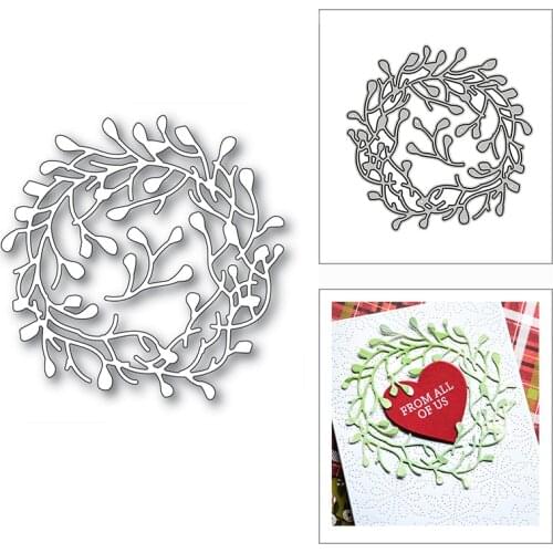 New Mistletoe Wreath Leaves Plant 2020 Metal Cutting Dies for DIY Scrapbooking Decor and Card Making Embossing Craft No Stamps