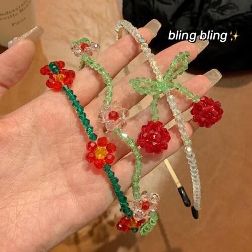 Crystal Fower Hairband Rhinestone Retro Headbands French Elegant Hair Hoop Headband Thin Hairband Hair Accessories