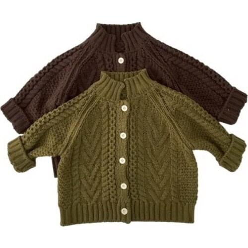 Boys Clothes Stand Collar Children Girls Boys Cardigan Knit Sweater Winter Warm Toddler Outwear Clothing For Teenagers