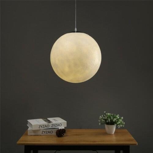 3D Print Moon Pendant Light Nordic Modern Creative Atmosphere LED Night Lamps Living Room Restaurant Bar Hanging Lights Fixtures