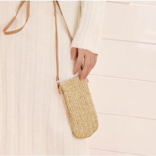 Mobile Portable Bag Girl Lipstick Phone Straw Key Diagonal New Pp Summer Single-shoulder Phone Case Bag Portable Items Bag