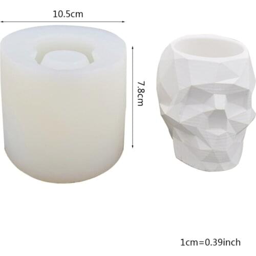 Durable Silicone Skull Flower Pot Mold Cement DIY Succulent Making Clay Mould GXMA