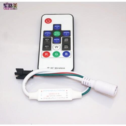 DC5V WS2812B DC12V ws2811 Wireless RF Digital Color Controller Dimmer With 300 Kinds of Effects for RGB led strip lights tape