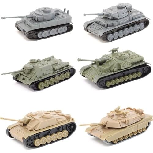 4D Tank Model Assemble WWII Tank Germay Tiger USA M1A2 Su-100 Ger-NO4 Tanks Military Buiding Kits 1:100 Plastic Blocks Model Toy