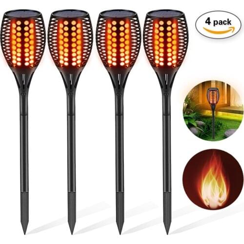 96LED Flame Torch Light Flickering LED Solar Light Waterproof Garden Decor Landscape Lawn Lamp Outdoor Path Lighting