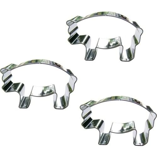 Sow shape 3 piece biscuit cutting molds, baking tools, cake decorating soft candy tools