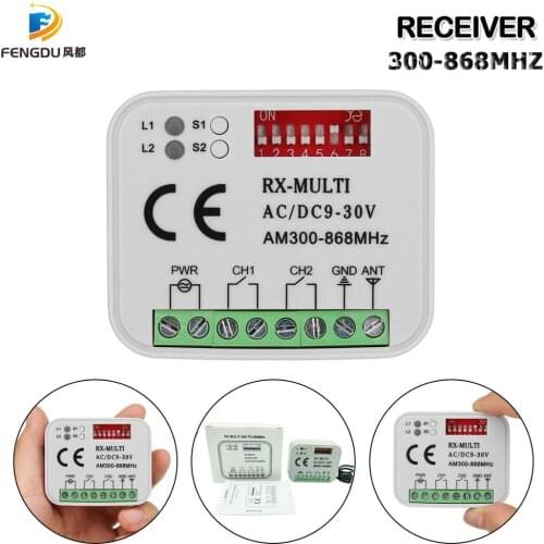 Universal gate control receiver AC/DC9-30V 300-900MHz multi-frequency garage remote receiver