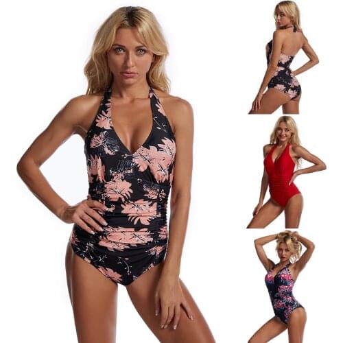 WomenS Bikini One Piece Printed Bodysuit Fashion Multicolor Bikini Bottom High Waist Sexy High Cut Leg Swimwear Swimsuit