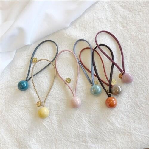 Women Cute Candy-colored Beads Hair Bands Girl Colored Rubber Hair Ties Girl Hair Accessories