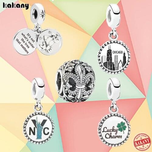 New High Quality 100% S925 Sterling Silver Clover Pendant Fleur-de-Lis Ornament Original Women Luxury Fashion Jewelry