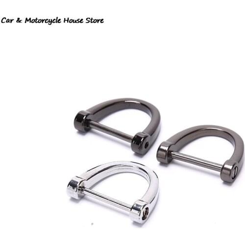 1PCS Alloy Car Keychain Thick Rod Classic D Shape Horseshoe Key Holder Car Interior Accessories Key Ring Car-styling Decoration