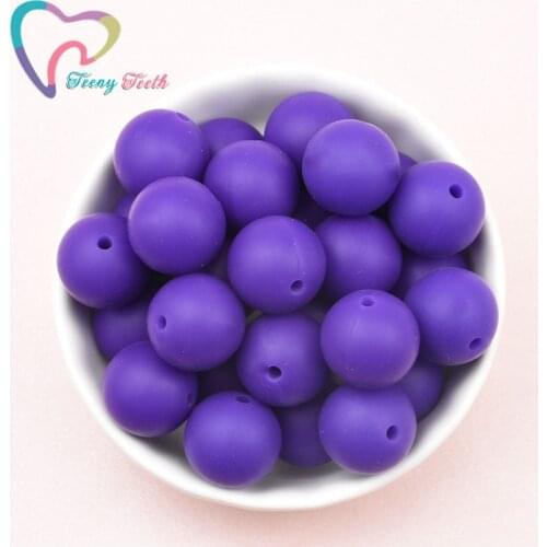 10 PCS Purple Passion Silicone Round 9-19 MM Ball Beads Teething Nursing Pendant Silicone Beads Pacifier Chain Teether Beads