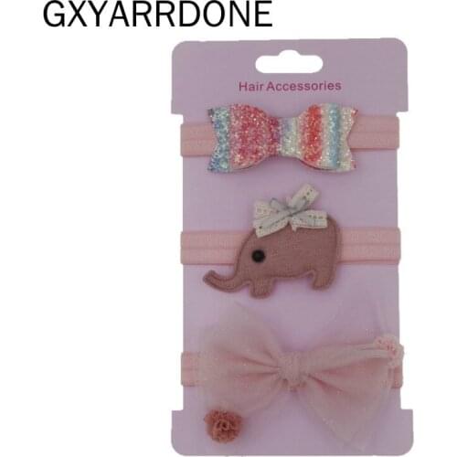 3Pcs Baby Elastic Flower Headband Hair Girls Bebe Mesh Bowknot Hairband Toddler Infants Accessories Set Photography Props