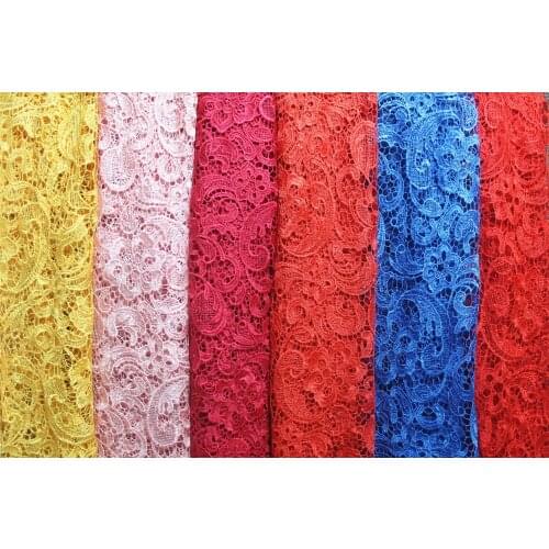 3Yards Embroidery African French Lace Fabric High Quality African Guipure Lace Chemical Lace Fabric For Wedding Or Party