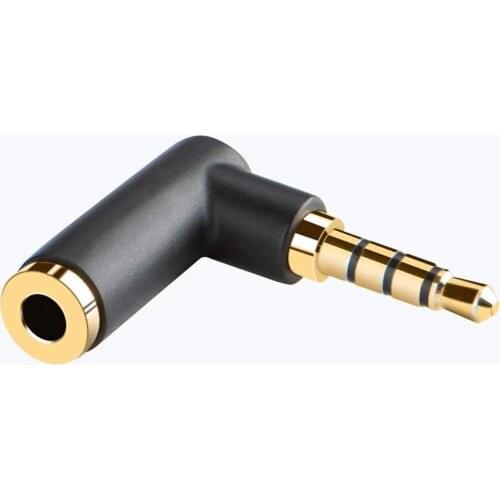 Angle 3.5mm Audio Adapter, 1/8 TRRS Stereo Headphone Connector Male to Female Compatible with Headset, Tablets, Game Speakers