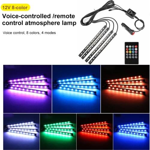 Auto Interior Lights Seven Color RGB Remote Control Car Atmosphere Decorative Lamp Automobile Atmosphere LED Lamps Accessories