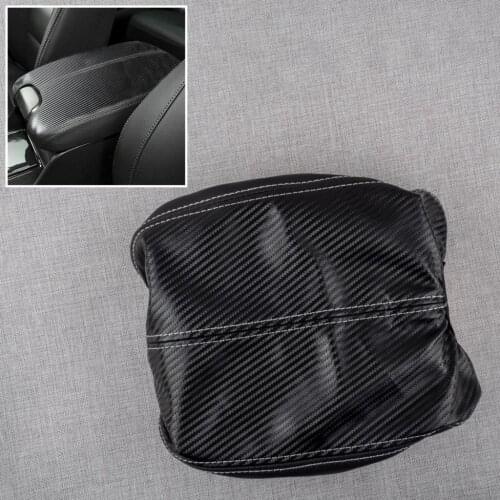 Car Carbon Fiber Style Artifical Leather Armrest Box Cover Center Console Lid Case Fit For Honda Accord 2012 2011 2010 2009 2008