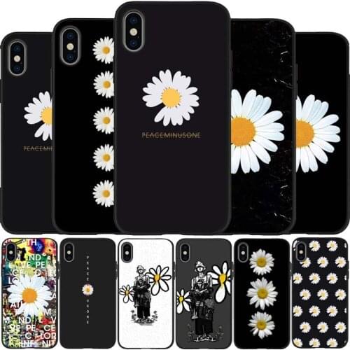 Little daisy black Silicone Phone Case For iPhone 12 XR XS Max 5 5S SE 2020 6 6S 7 8 PLUS X 11Pro Max 11 Cover