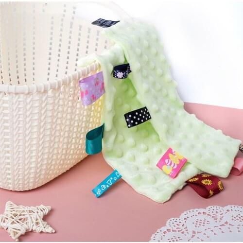 Baby Cute Soft Square Beanie Label Soothing Towel Newborn Soothing Handkerchief Baby Stuff For Newborns Square Plush Toys