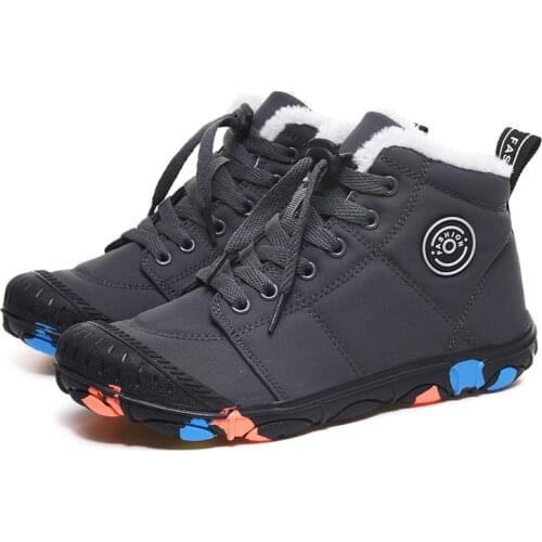 Children snow boots waterproof warm shoes for boys girls kids winter boots with fur non-slip sneakers size 30-39