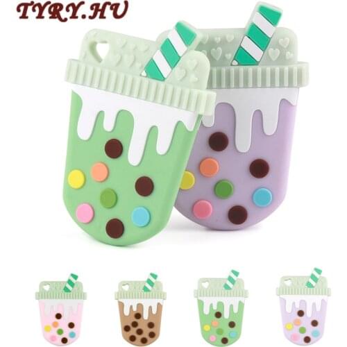 TYRY.HU 1PC Baby Teether Silicone Beads Cup Cute DIY Accessories Nursing Teething Toys BPA Free Food Grade Silicone Teether Gift