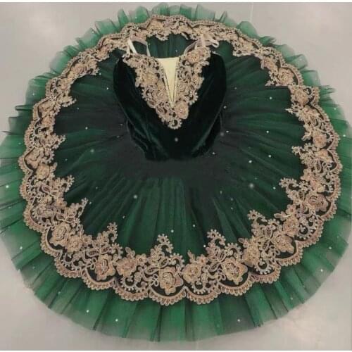 Childrens ballet performance dress Tutu Skirt Swan Lake performance dress green shawl gauze skirt Little Swan Dance Dress
