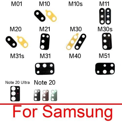 Rear Camera Lens For Samsung M01 M10 M11 M20 M21 M30 M31 M40 M51 s Note 20 Ultra Back Camera Glass Protection Lens+Sticker Parts
