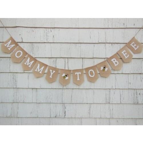 CUSTOM Mommy Daddy Parents to Bee baby shower burlap Banners nursery room sign party Buntings garlands Photo Prop