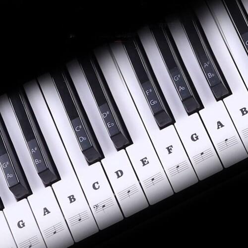 Piano Keyboard PVC Sticker Stave Note Biginners Music Decal 54 61 88 Keys Piano Sticker Removable Label Electronic Key Sticker