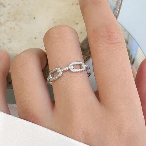 Silver 925 Rings For Women Original Couple Open Adjustable 2021 Trend Gold Jewelry Vintage Zircon Luxury Fashion Pig Nose Lady
