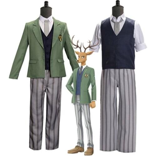 Anime Beastars Louis Cosplay Costumes Dear Legoshi Cherryton Academy Uniform Set Shirt Vest Pants Suit Halloween Cosplay Props