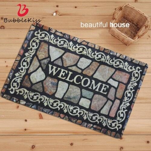 Bubble Kiss Home Non-Slip Carpet Wearable Entrance doormat Simulation Stone Pattern Living Room Rug Abstract Water Design Rug