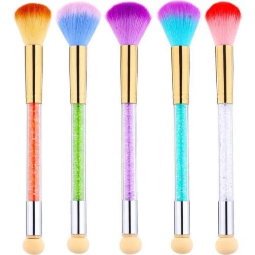Colorful Soft Nail Brush Nail Art Dust Remover Powder Cleaner Nail Brushes