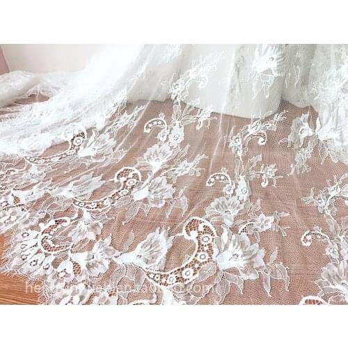 GLace 3M/Lot Eyelash lace fabric fashion mesh fabric wedding dress skirt yarn accessories TX1036