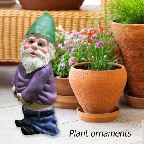 Mini Dwarf Gnome Statue Garden Courtyard Ornaments Fairy Resin Micro Landscape Outdoor Miniature Elf Figurines Handicraft